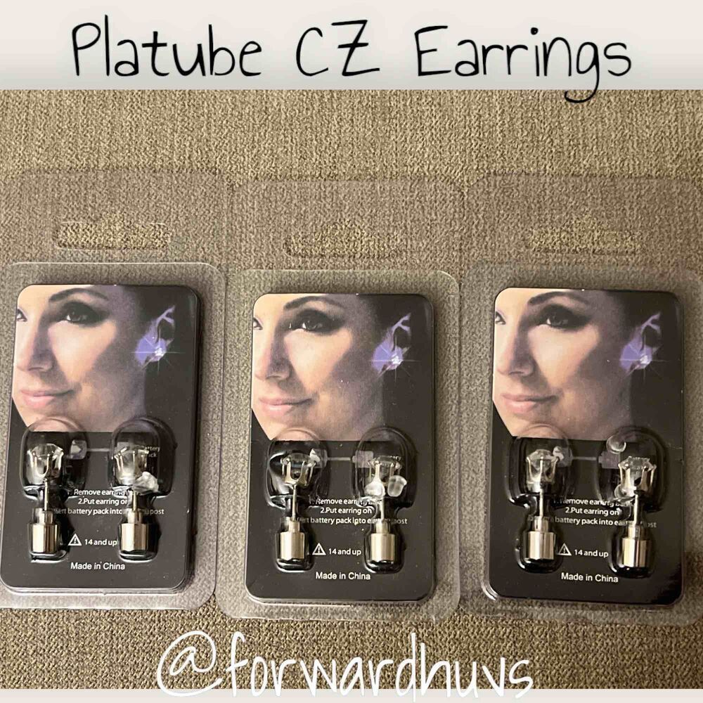 Platube LED Earrings Set - Sparkle in the Dark with CZ Radiance